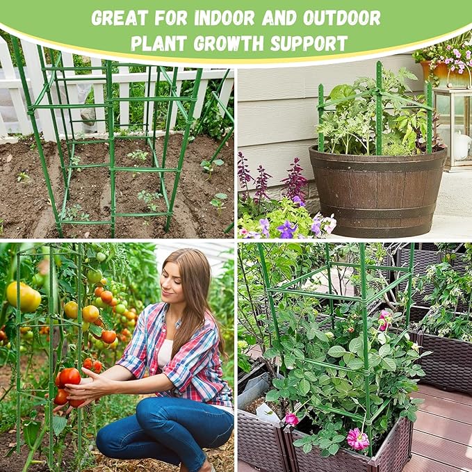 Legigo 6-Pack Tomato Cage for Garden Plant Support- Up to 48inch Garden Stakes Tomato Cage, Tomato Trellis for Potted Plants, Tomato Cages Plant Stakes for Climbing Vegetables Plants Flowers Legigo