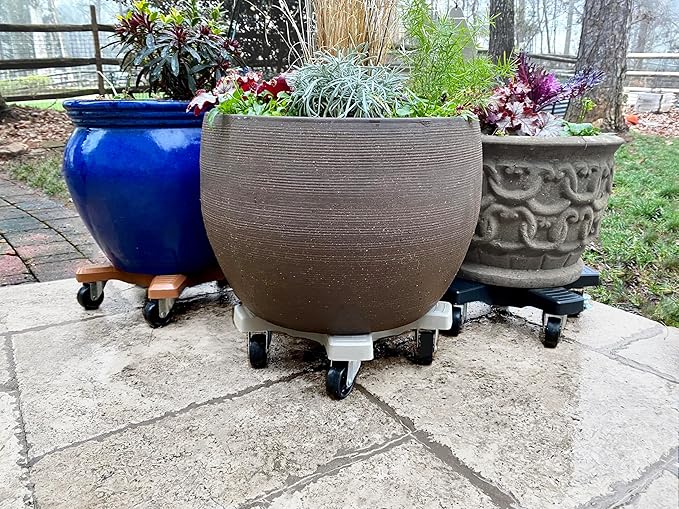 Bosmere 14" Plant Caddie - Heavy-Duty Rolling Plant Stand with Locking Wheels, 500 lb Capacity – Durable Plant Caddy for Indoor/Outdoor Use, Adobe Bosmere