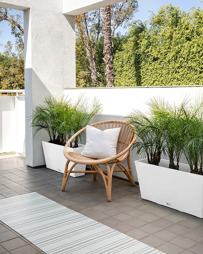 Veradek Pure Series Midori Trough Planter - Large Rectangular Planter for Indoor or Outdoor Deck/Porch | Durable All-Weather Use with Drainage Holes | Modern Decor for Shrubs, Flowers, Small Plants VeradekOutdoor