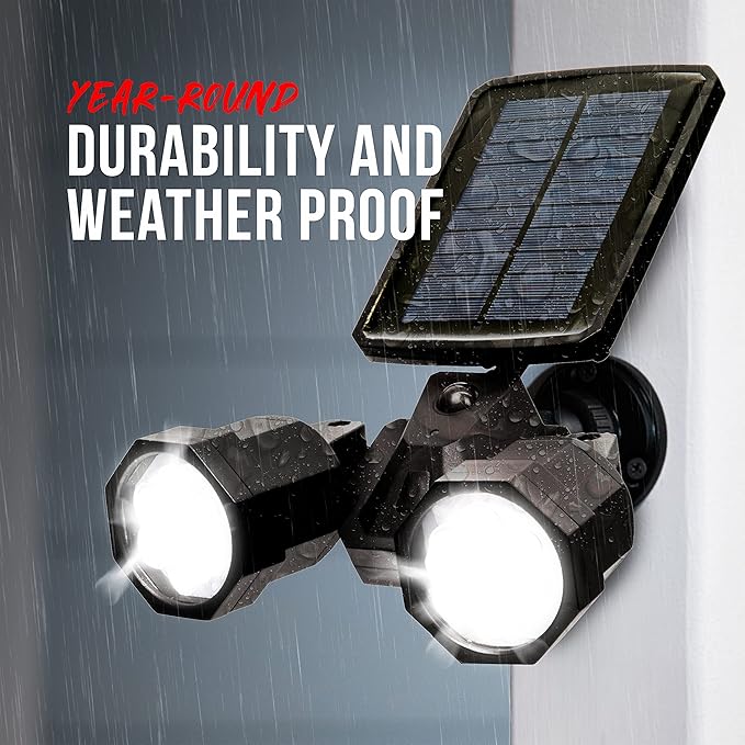 Bell+Howell Bionic Spotlight Duo Deluxe Solar Lights: Effortless Outdoor Illumination, Motion Sensor, Super Bright LEDs, Waterproof Landscape Lights for Patio, Yard, Garden- No Batteries Required! BellHowell
