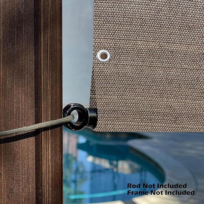 Universal Pergola Replacement Canopy Shade Cover with Breathable HDPE Fabric & Rod Pockets for 10 x 10 FT Pergola, Canopy Size: 192'' L x 106'' W (Walnut) ALIONHOME