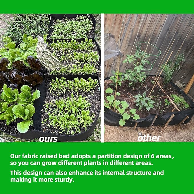 CJGQ Fabric Raised Garden Bed 4x2x1ft Garden Grow Bed Bags for Growing Herbs, Flowers and Vegetables 55 Gallon CJGQ