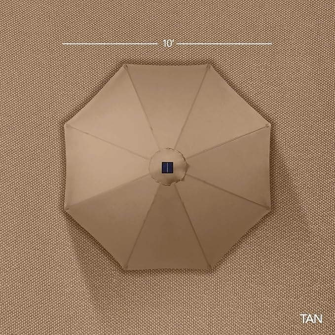 Best Choice Products 10ft Offset Cantilever Hanging Market Patio Umbrella, Smooth 360° Rotation, 8 Sturdy Ribs, Easy Adjustment - Tan BestChoiceProducts