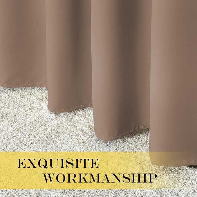 NICETOWN Blackout Curtains 63 inches Length - (Cappuccino Color) Thermal Insulated Room Darkening Drape for Villa/Apartment/Rental Room, 52 inches Wide by 63 inches Long, 1 Piece NICETOWN