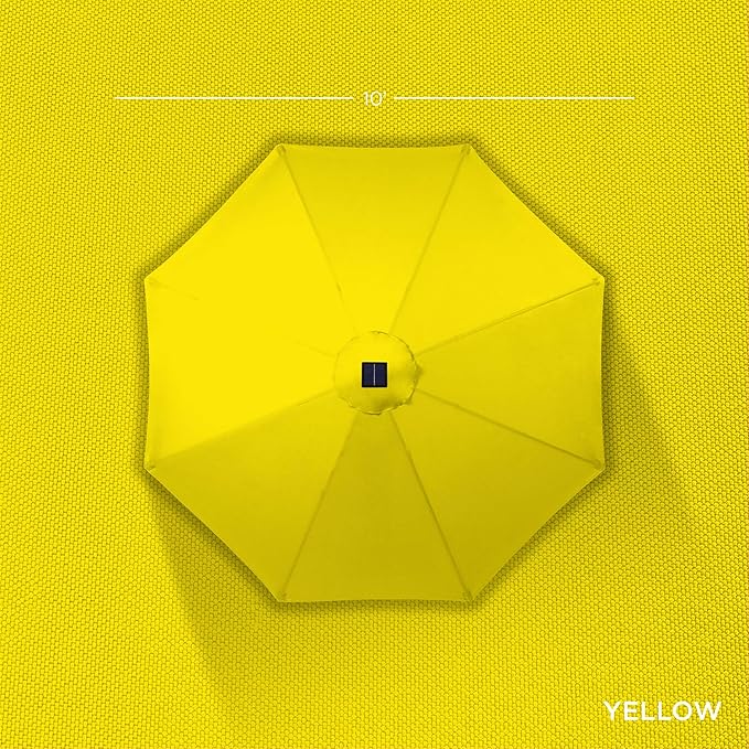 Best Choice Products 10ft Solar Polyester LED Lighted Patio Umbrella w/Tilt Adjustment and UV-Resistant Fabric BestChoiceProducts