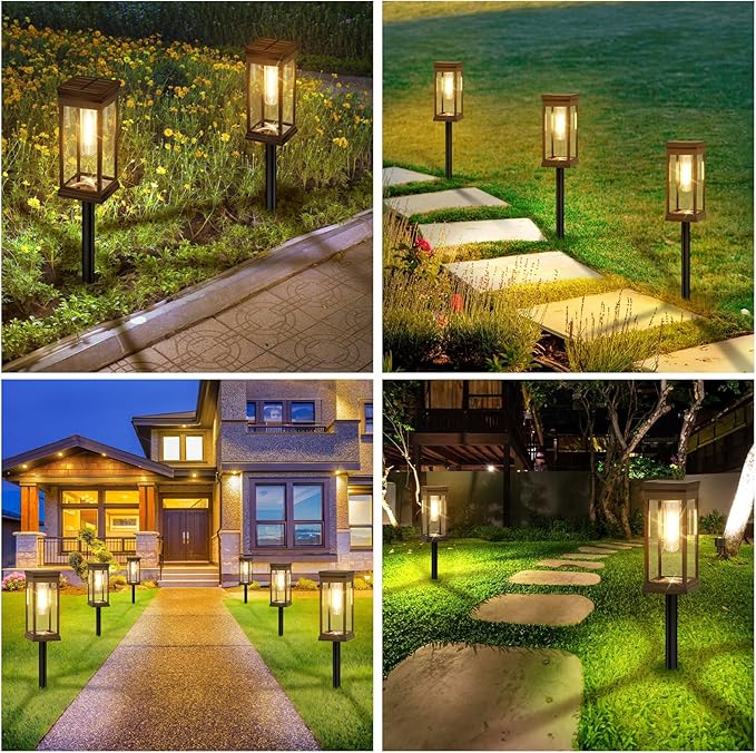 BesLowe Upgraded Solar Pathway Lights Outdoor, 12-Pack Large LED Solar Light Outdoor Waterproof, Super Bright Outside Lights for Yard, Sun-Powered Landscape Lighting for Garden Walkway, Warm White BringYouBrightFuture