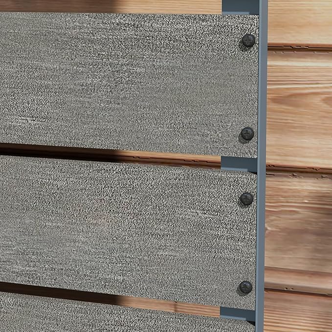 Outsunny Raised Garden Bed with Trellis for Climbing Plants, Planter Box with Self Draining Gap, Freestanding Trellis Planter for Outdoor, Patio, Deck, 28.25" x 15" x 59", Gray Outsunny