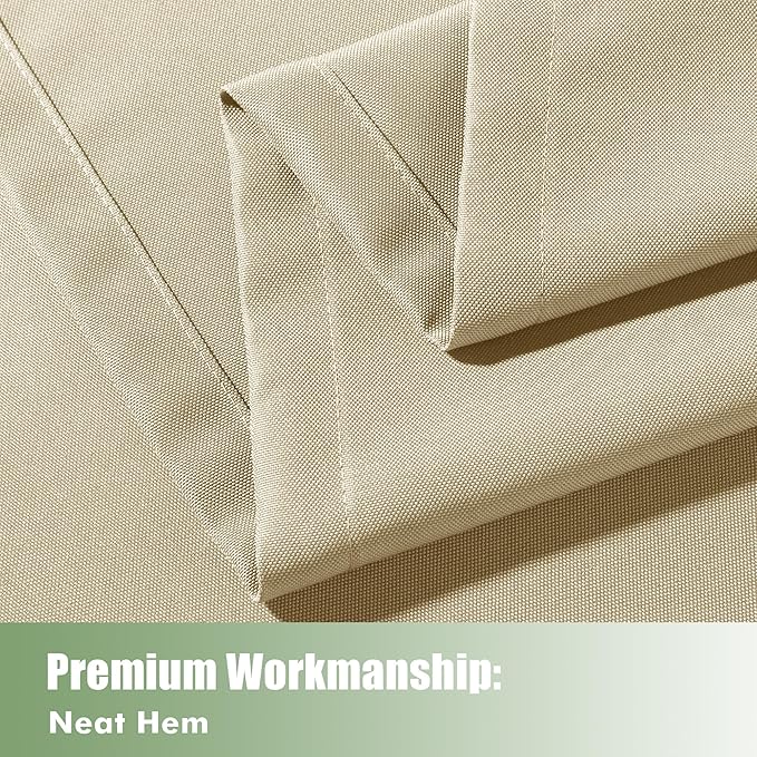 HolidayIdeas Outdoor Curtains for Patio Waterproof, 6 Panels - 54x84 Inches - Weatherproof Privacy Outsides Curtains for Cabana Porch Pergola, Sunlight & UV Blocking (Cream, Grommet Top) HolidayIdeas
