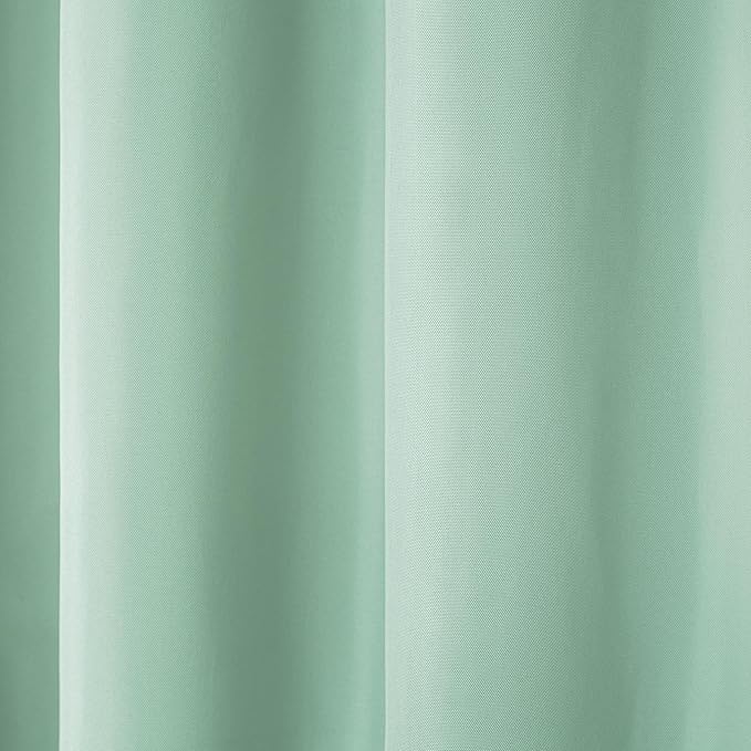 TOWN & COUNTRY BASICS Cabana Solid Heavyweight Indoor Outdoor Curtains, Light Filtering Opacity with Grommet Top, Water Repellent, 2-Pack Set, 54"x120", Seafoam TOWN+%26+COUNTRY+BASICS