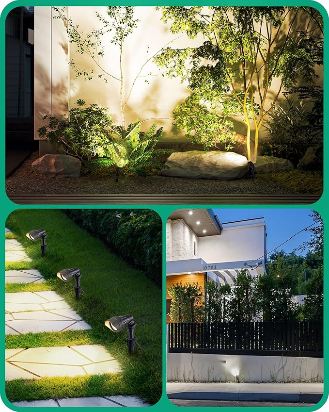 EDISHINE Low Voltage Landscape Lights, 3.2W 12V ACDC 240LM Low Voltage Spotlight, CRI 80 & Beam Angle 35°, 3000K, Aluminum Housing Outdoor Landscape Lighting for Trees, Yard, Garden, Houese 8 Pack EDISHINE