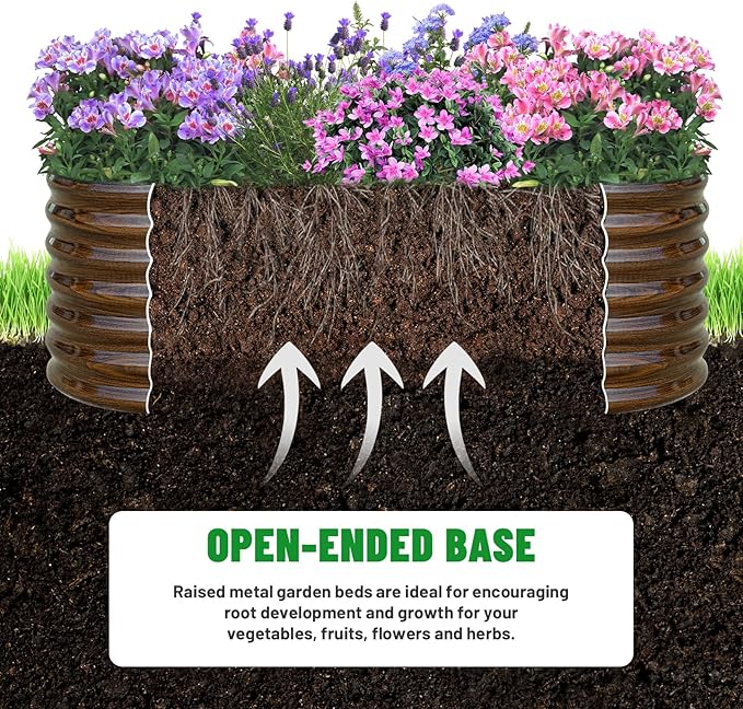 SnugNiture Galvanized Steel Raised Garden Bed Kit, 6x2x2 ft Large Metal Planter Box Outdoor for Gardening Vegetables, Flowers and Fruits snugniture