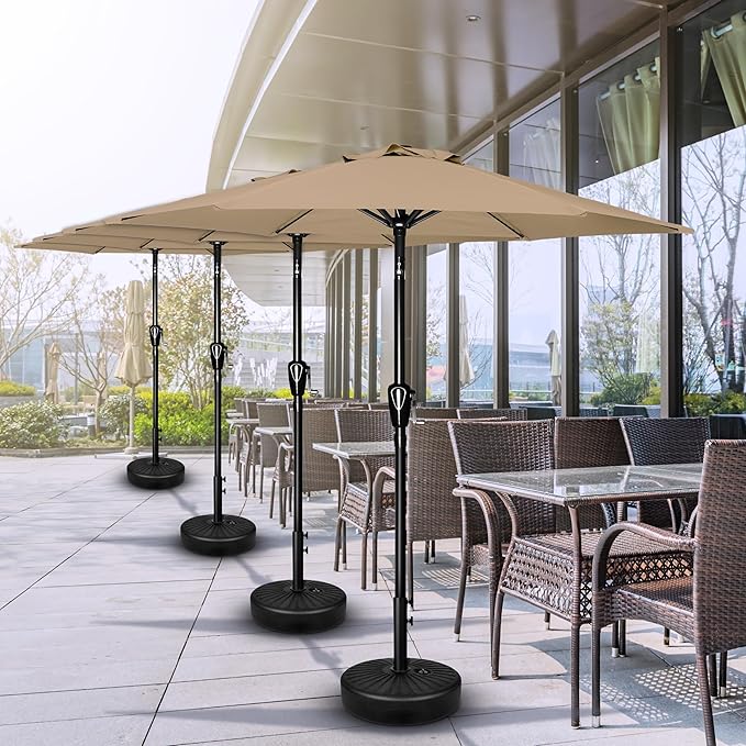 Simple Deluxe 9' Patio Umbrella Outdoor Table Market Yard Umbrella with Push Button Tilt/Crank SimpleDeluxe