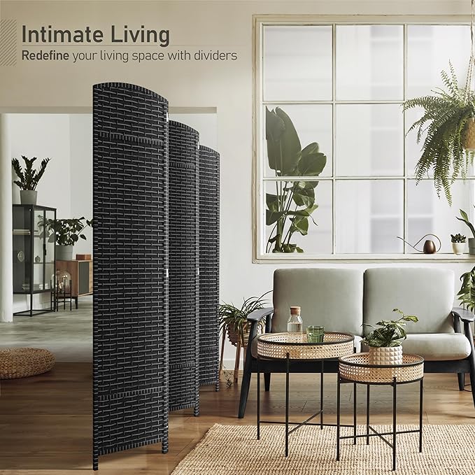 Sorbus 6 Panel Room Divider 6 ft. Tall - Privacy Screen, Extra Wide Double Hinged Panels, Mesh Hand-Woven Design, Partition Room Dividers and Folding Privacy Screens, Wall Divider for Room Separation Sorbus