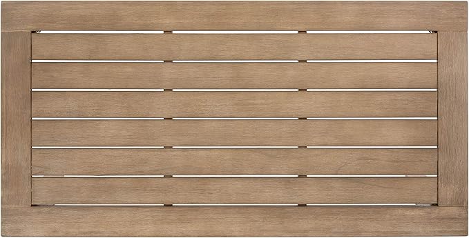 SAFAVIEH Couture Outdoor Patio Furniture Collection – Santa Cruz Coffee Table, Natural Eucalyptus Wood Slatted Top, Modern Outdoor Accent Table (CPT1016A) SAFAVIEH