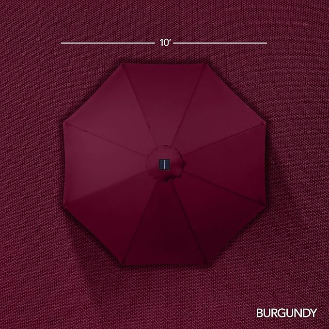 Best Choice Products 10ft Solar LED Offset Cantilever Hanging Market Patio Umbrella, Smooth 360° Rotation, 8 Sturdy Ribs, Easy Adjustment - Burgundy BestChoiceProducts