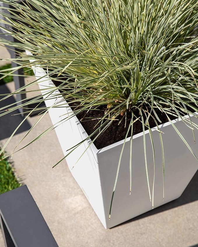 Veradek Pure Series Nobleton Plastic Planter - Large Pots for Indoor or Outdoor Porch/Patio | Durable All-Weather Use with Drainage Holes | Modern Planter Décor for Flowers, Shrubs, Trees VeradekOutdoor
