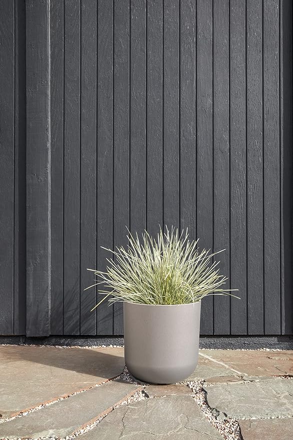 Veradek Round Lima Plastic Planter Pots for Indoor/Outdoor Garden Use, Gray, Suitable for Small to Large Succulent Plants, Flowers, Modern Interior Plants VeradekOutdoor