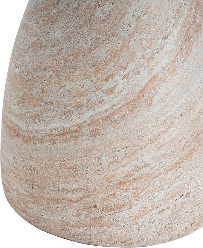 Christopher Knight Home Jayme 22.5" Indoor Outdoor Round Top Accent Side Table, Patio Decorative End Table, Lightweight Concrete Garden Stool for Patio Living Room Balcony & Garden Decor, Travertine ChristopherKnightHome