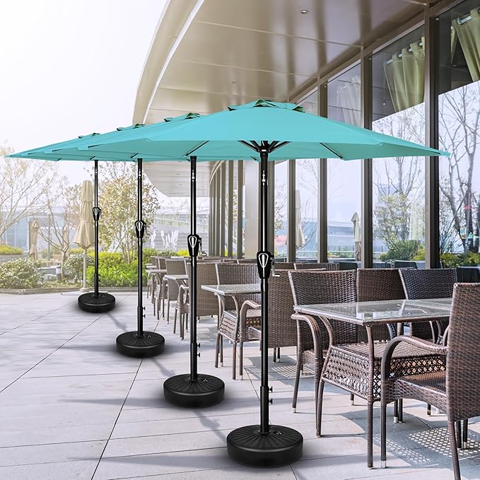 Simple Deluxe 9' Patio Umbrella Outdoor Table Market Yard Umbrella with Push Button Tilt/Crank SimpleDeluxe