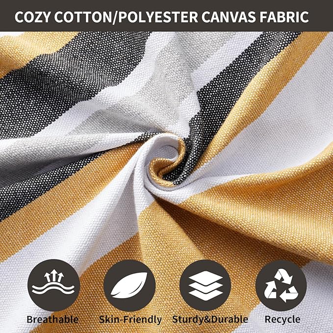 Brazilian Double Hammock with Tree Straps,Extra Large 94x63IN,2 Persons Hammock for Backyard Patio Outdoor and Indoor,450lbs Weight Capacity,Soft Woven Cotton Fabric - Coffee Stripe CHULIM