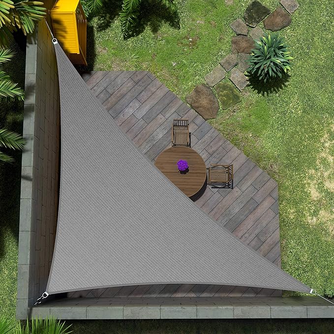 Amgo Custom Size 9' x 15' x 17.5' Gray Right Triangle Sun Shade Sail UPF50+ AGTAPRT12, Order to Make Canopy Awning, 95% UV Blockage, Water & Air Permeable, Commercial Standard (We Customize) Amgo