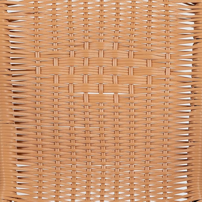 Flash Furniture Lila 4 Pack Beige Rattan Indoor-Outdoor Restaurant Stack Chair | Versatile and Stylish Seating FlashFurniture