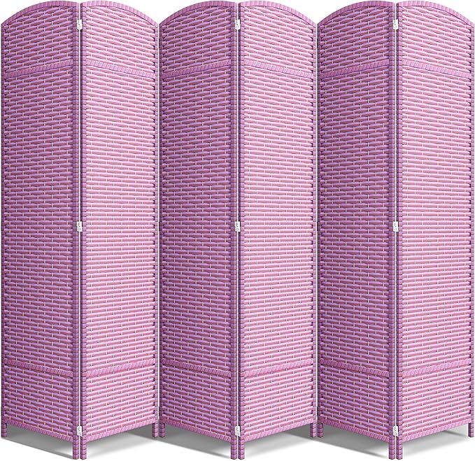 Sorbus 6-Panel Black Room Divider with Double Hinged Panels, 6 ft Tall Folding Privacy Screen Sorbus