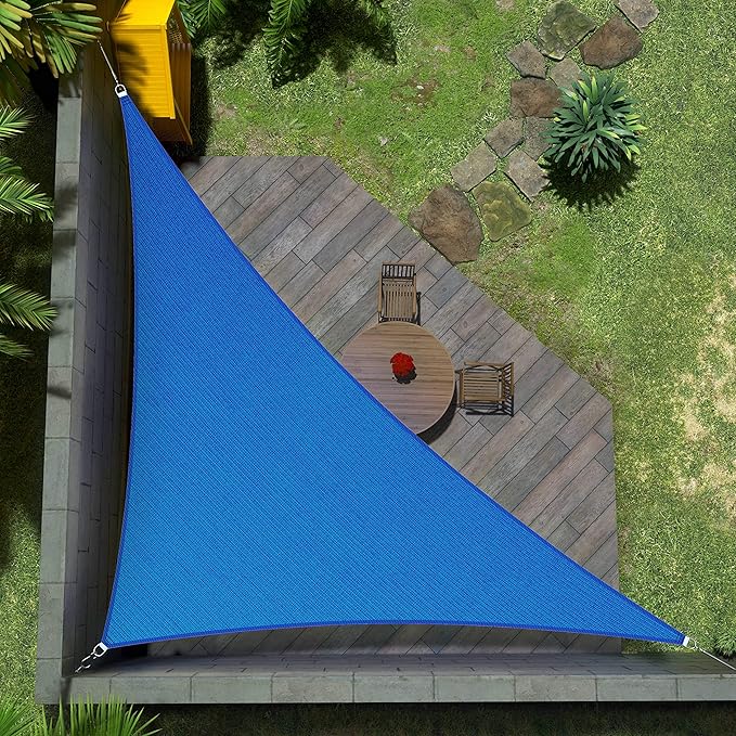 Amgo Custom Size 12' x 19' x 22.5' Blue Right Triangle Sun Shade Sail UPF50+ AGTAPRT12, Order to Make Canopy Awning, 95% UV Blockage, Water & Air Permeable, Commercial Standard (We Customize) Amgo