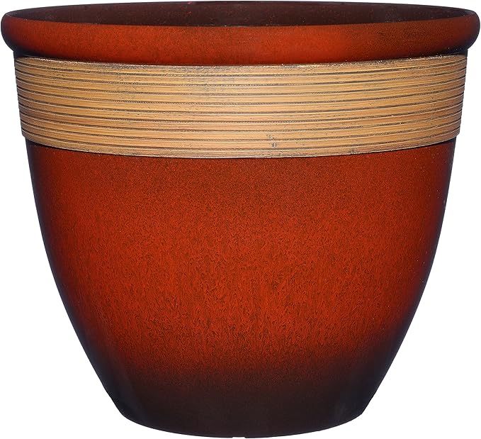 Classic Home and Garden Premiere Collection Planter, Abigail 15", Lava Red ClassicHomeandGarden