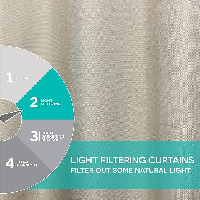 Exclusive Home Cabana Solid Indoor/Outdoor Light Filtering Hook-and-Loop Tab Top Curtain Panel Pair, 54"x144", Taupe Exclusive+Home